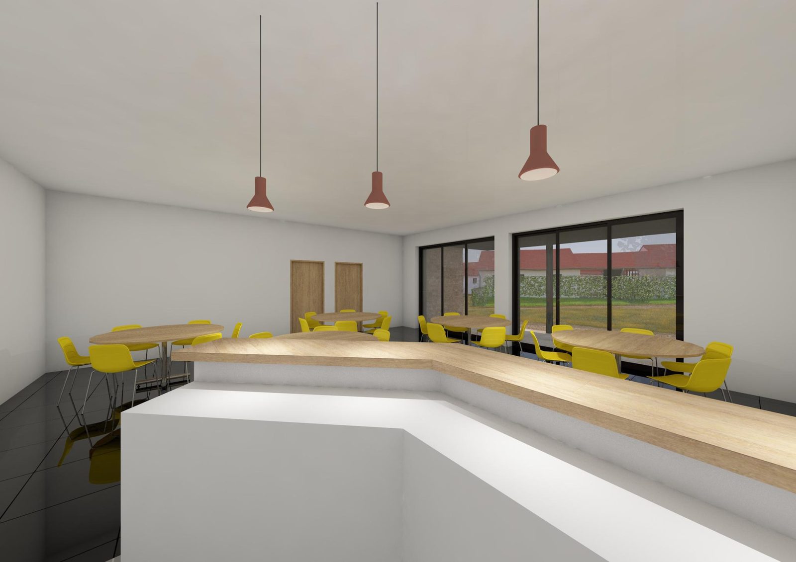 La salle commune, vue depuis le bar